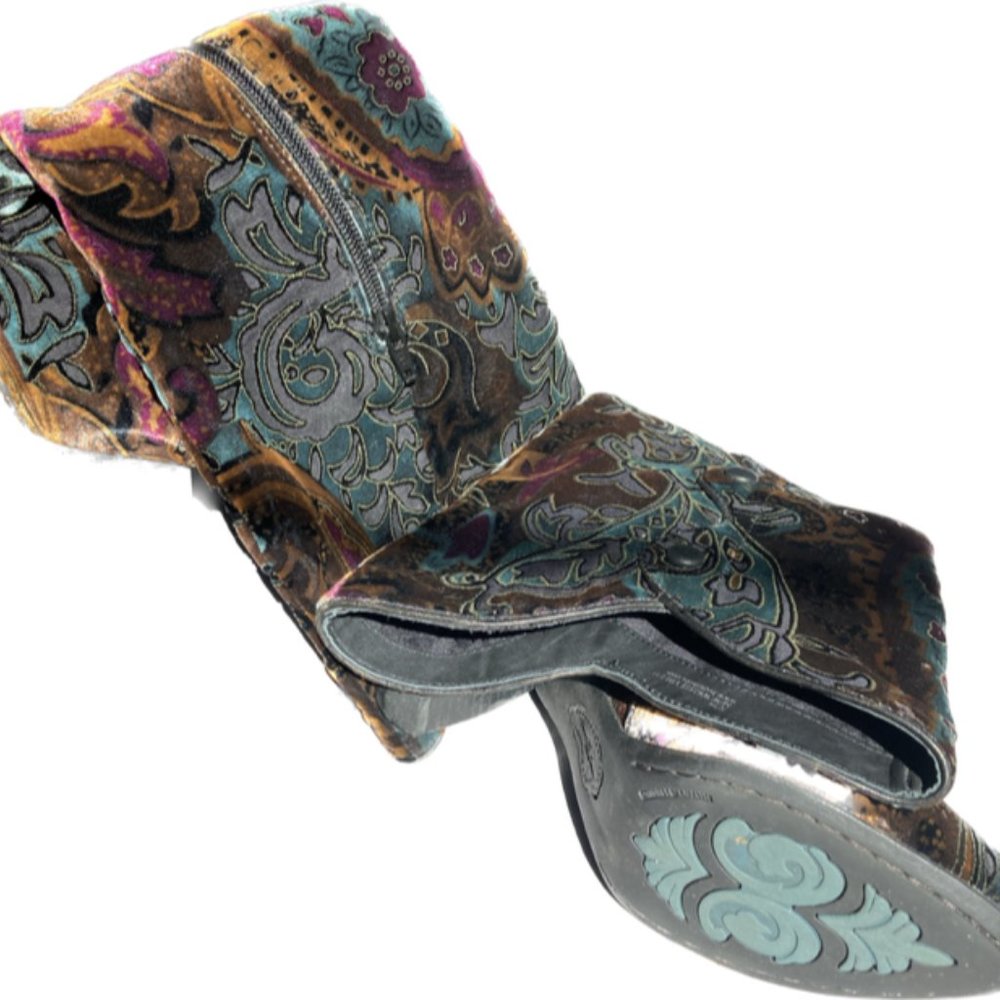 Bjorn Velvet Paisley Fashion Tall Boot - Picture 3 of 5